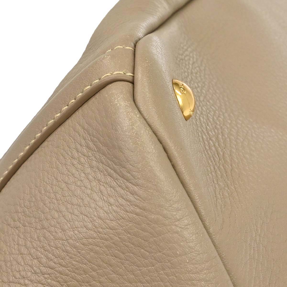 Prada Beige Calfskin Canapa Tote Handbag