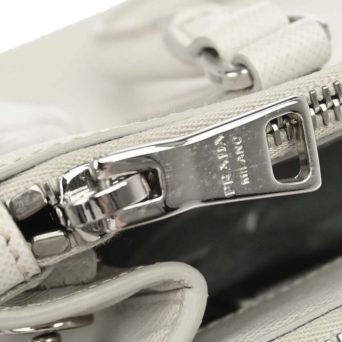 Prada White Leather Galleria 2way Shoulder Tote Handbag