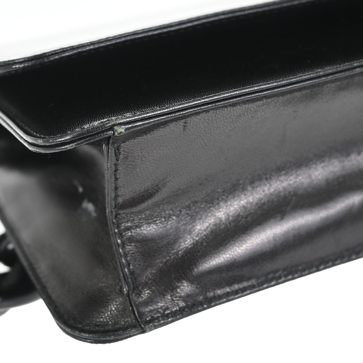 Prada Black Leather Acrylic Shoulder Bag