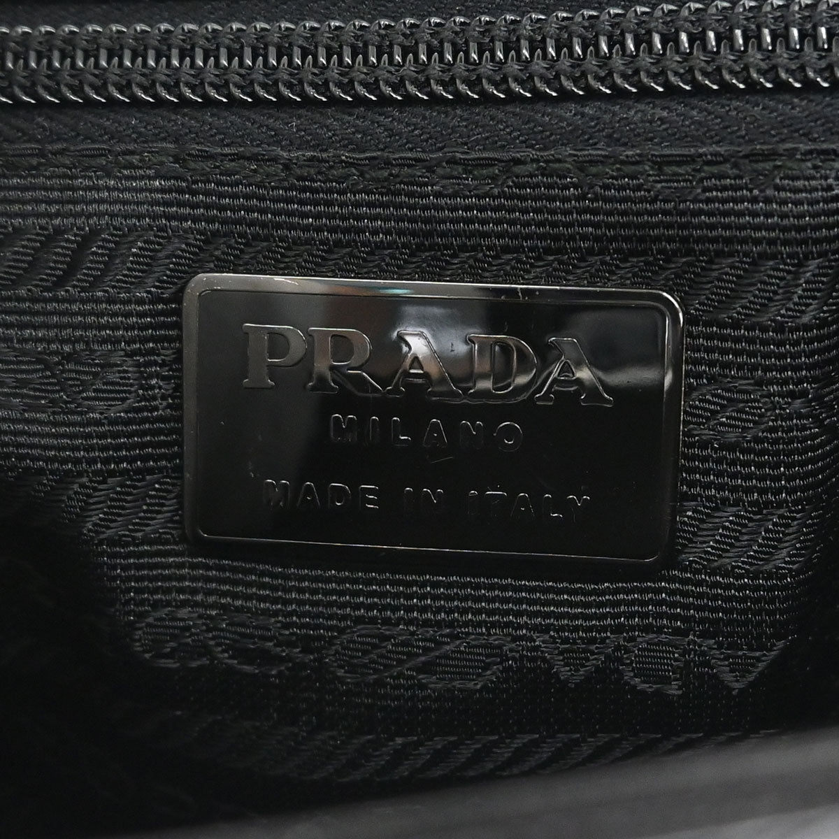 Prada Black Leather Acrylic Shoulder Bag