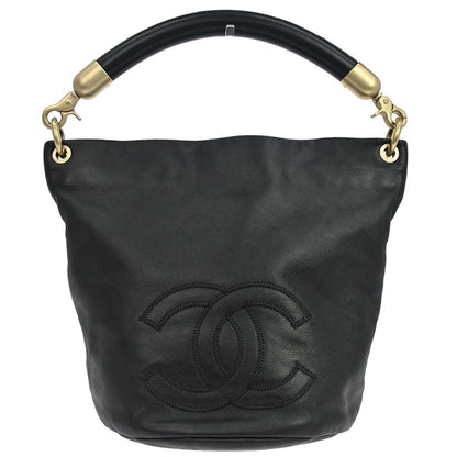 Chanel 2003-2004 Black Lambskin Tote Handbag