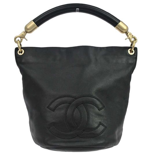 Chanel 2003-2004 Black Lambskin Tote Handbag