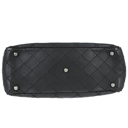 Chanel 2015-2016 Black Calfskin Wild Stitch CC Pocket Tote 2way Handbag