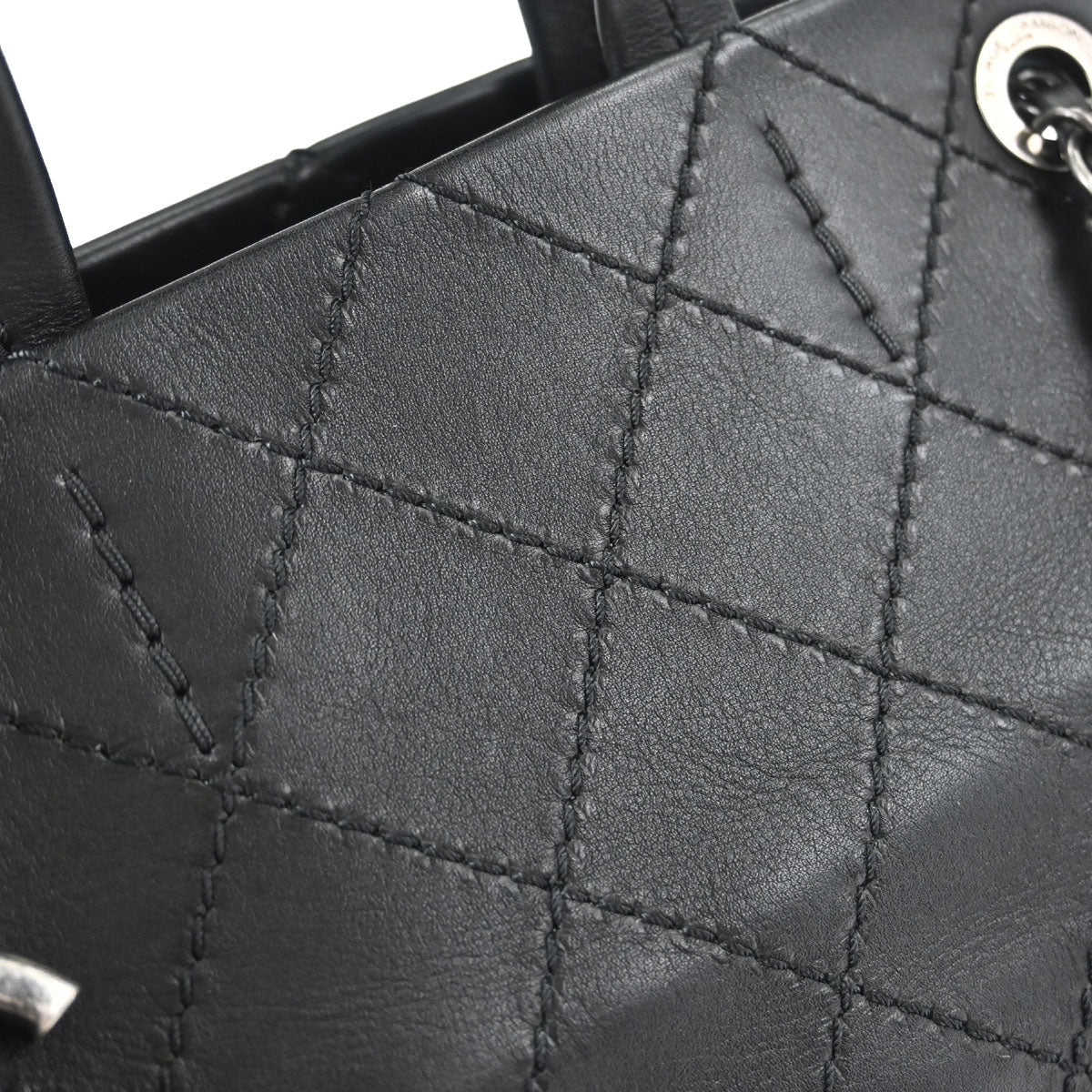 Chanel 2015-2016 Black Calfskin Wild Stitch CC Pocket Tote 2way Handbag