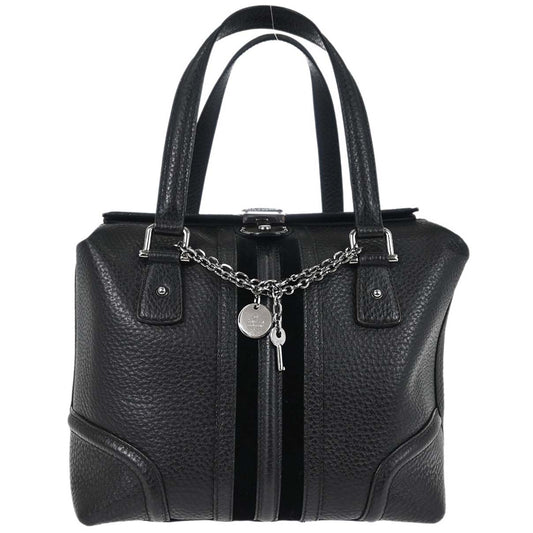 Gucci Black Leather Sherry Line Treasure Duffle Handbag