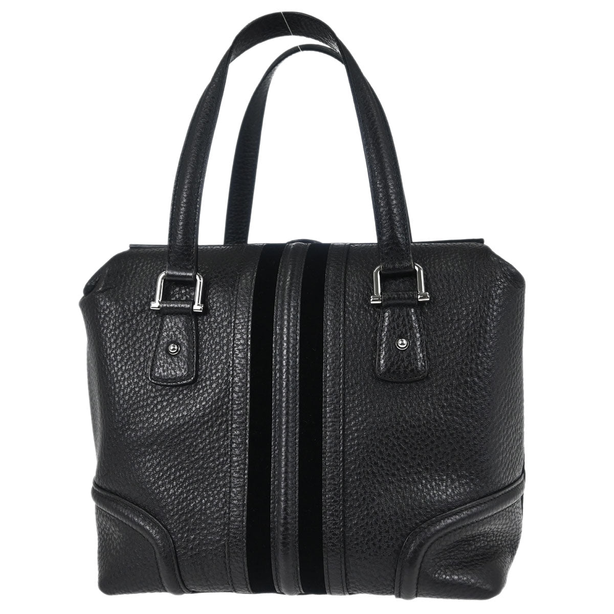 Gucci Black Leather Sherry Line Treasure Duffle Handbag