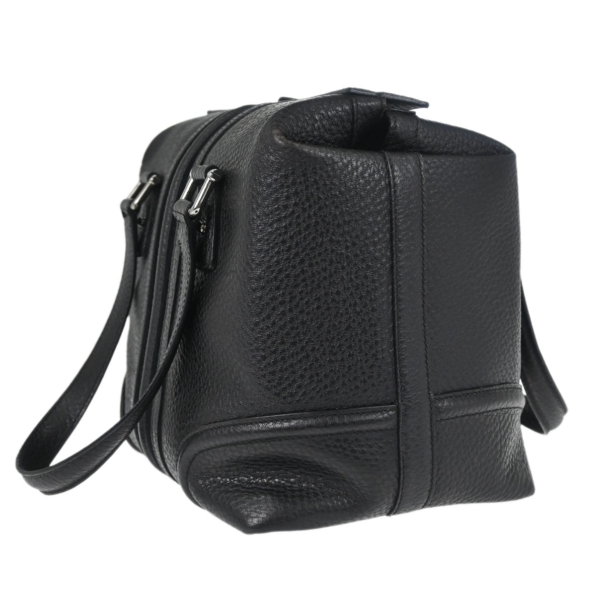 Gucci Black Leather Sherry Line Treasure Duffle Handbag