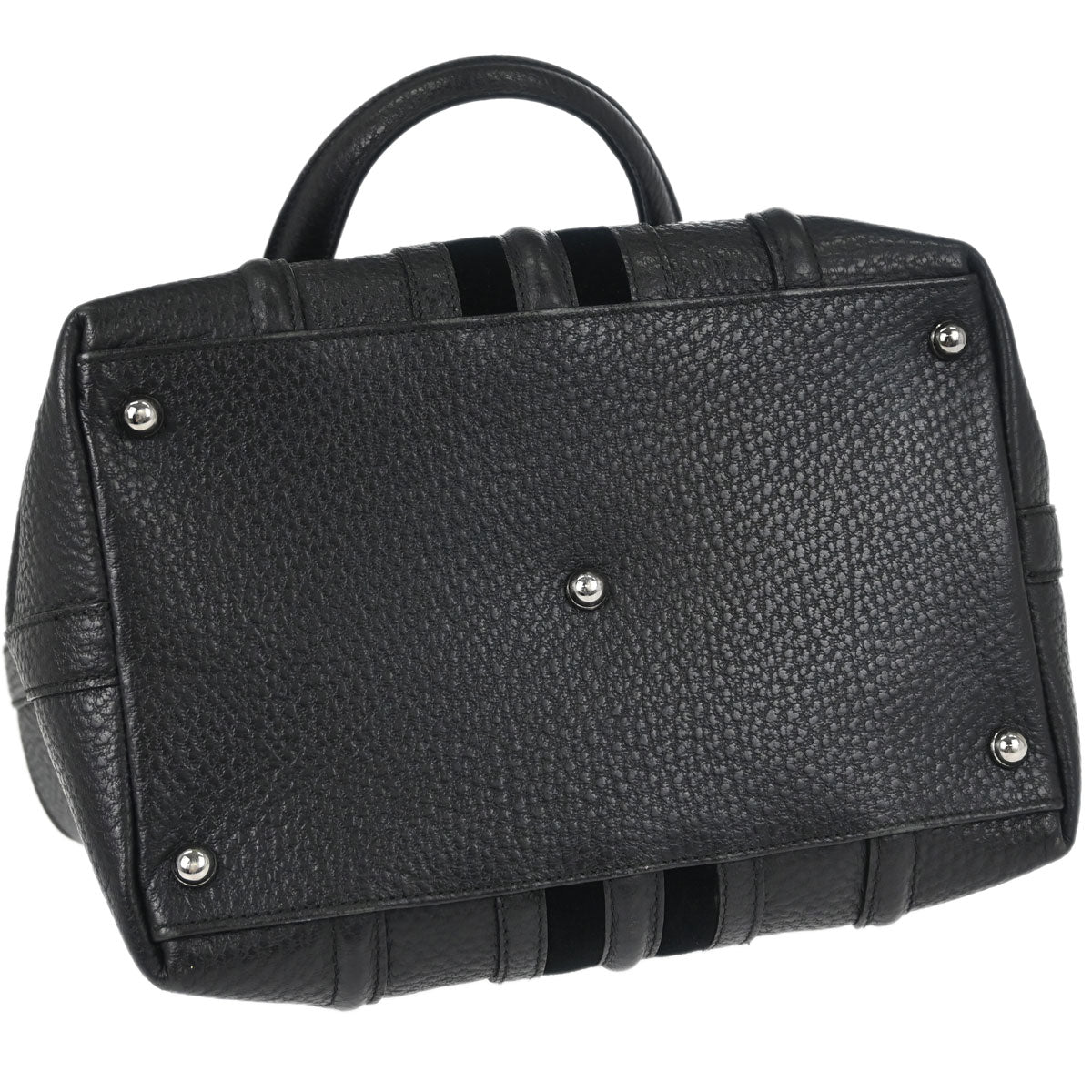 Gucci Black Leather Sherry Line Treasure Duffle Handbag