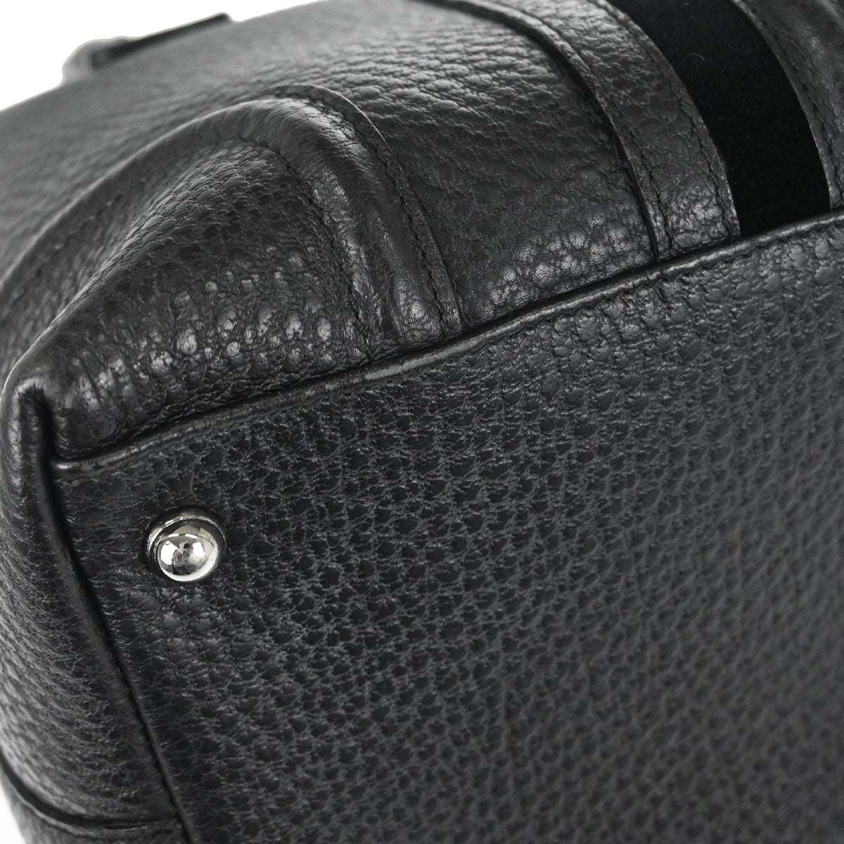 Gucci Black Leather Sherry Line Treasure Duffle Handbag