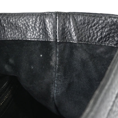 Gucci Black Leather Sherry Line Treasure Duffle Handbag