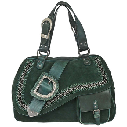 Christian Dior Green Suede Gaucho Handbag