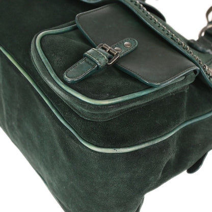 Christian Dior Green Suede Gaucho Handbag