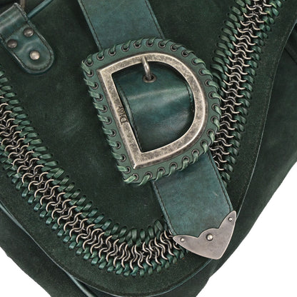 Christian Dior Green Suede Gaucho Handbag