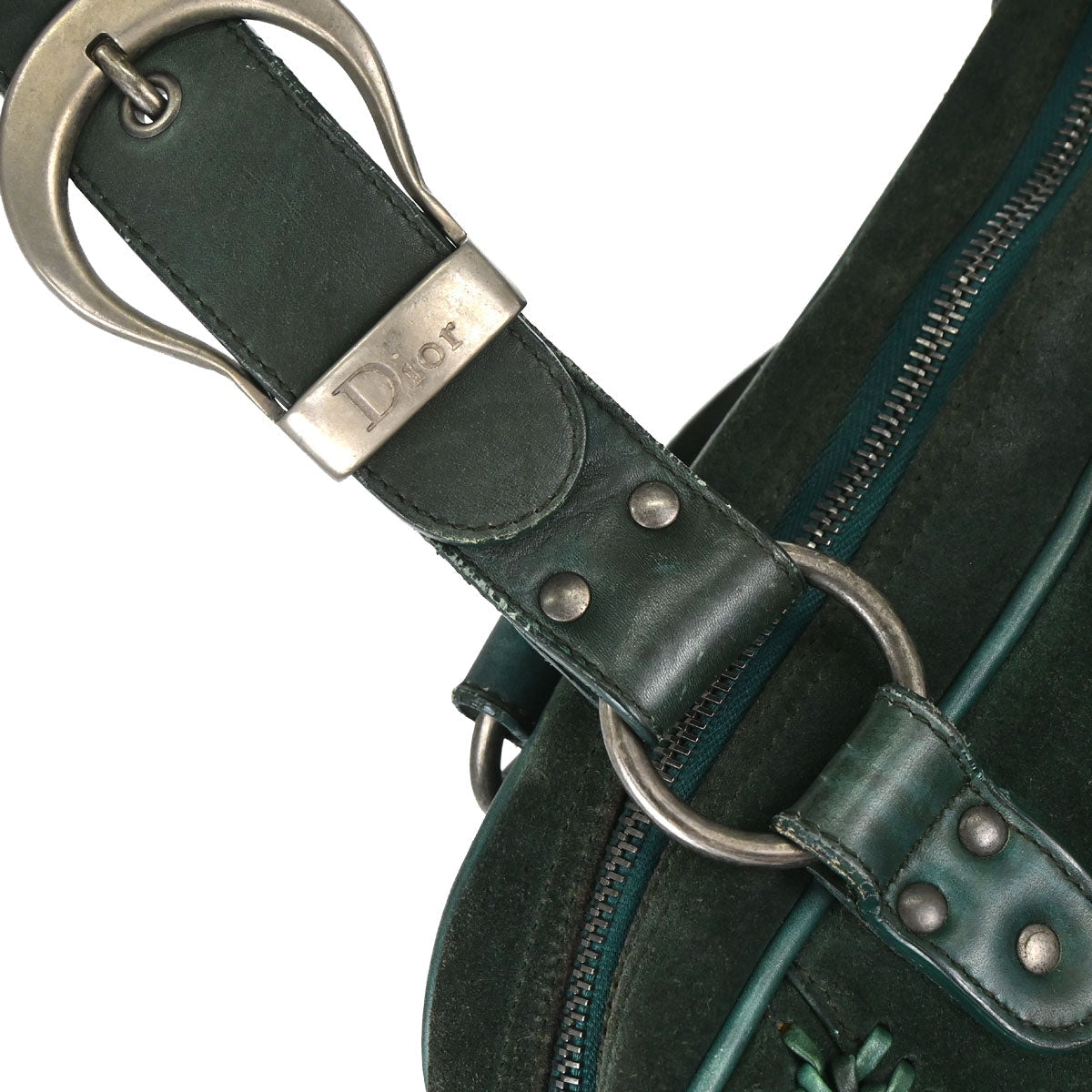 Christian Dior Green Suede Gaucho Handbag