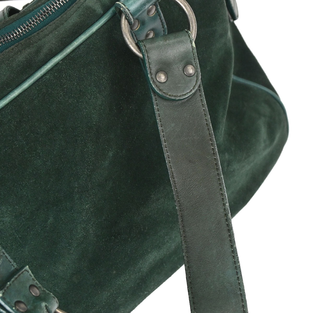 Christian Dior Green Suede Gaucho Handbag