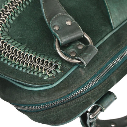 Christian Dior Green Suede Gaucho Handbag