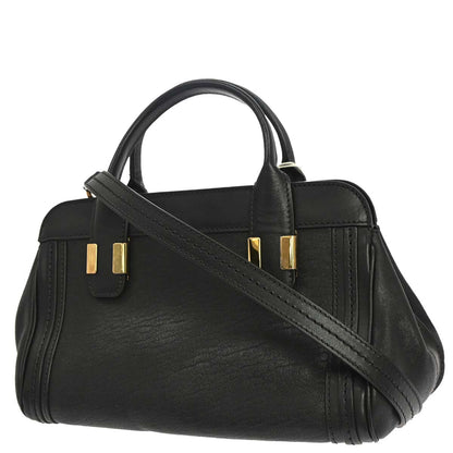 Chloe Black Pony Hair Alice 2way Shoulder Handbag
