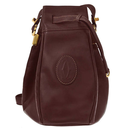 Cartier Bordeaux Leather Must de Cartier Drawstring Shoulder Bag