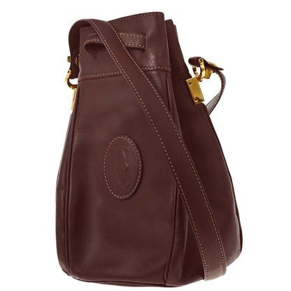 Cartier Bordeaux Leather Must de Cartier Drawstring Shoulder Bag
