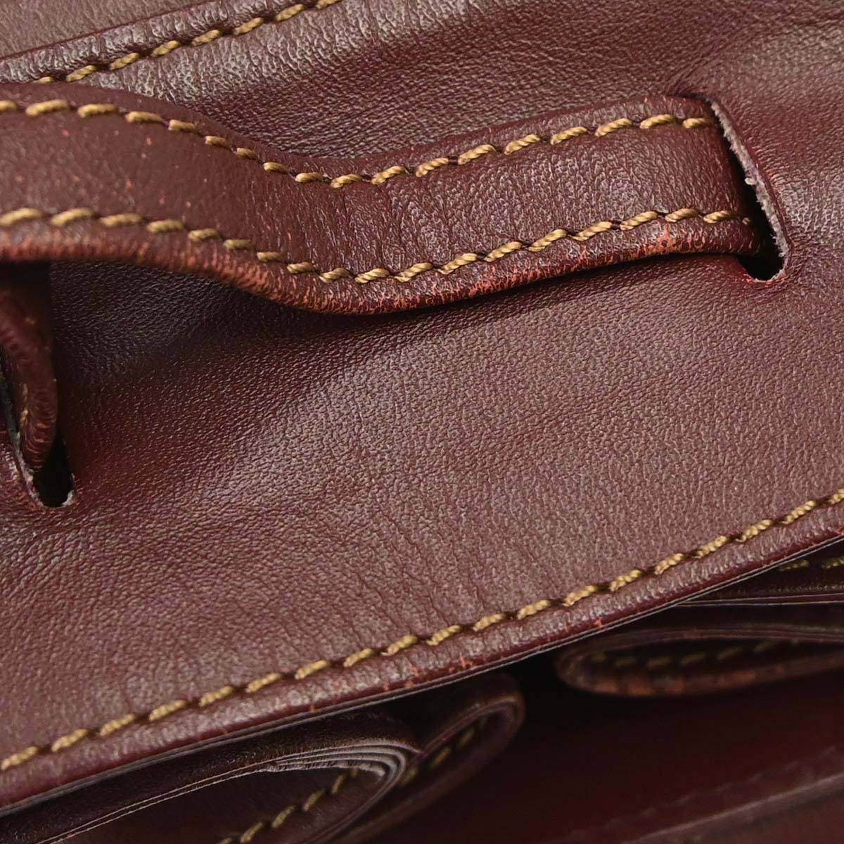 Cartier Bordeaux Leather Must de Cartier Drawstring Shoulder Bag