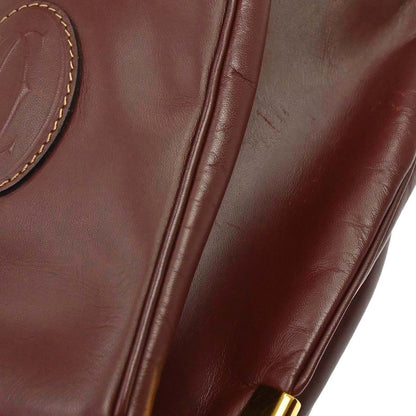 Cartier Bordeaux Leather Must de Cartier Drawstring Shoulder Bag