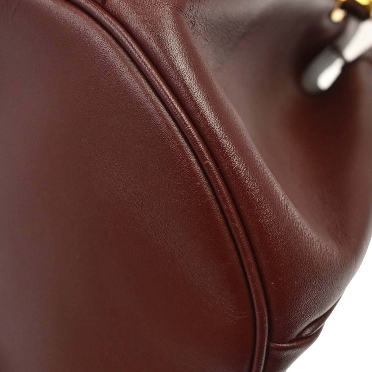 Cartier Bordeaux Leather Must de Cartier Drawstring Shoulder Bag
