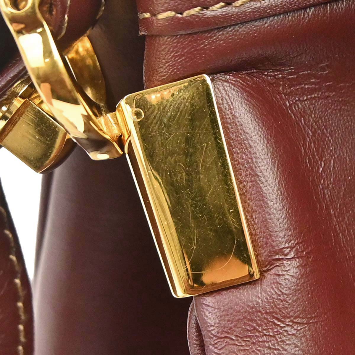 Cartier Bordeaux Leather Must de Cartier Drawstring Shoulder Bag