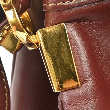 Cartier Bordeaux Leather Must de Cartier Drawstring Shoulder Bag