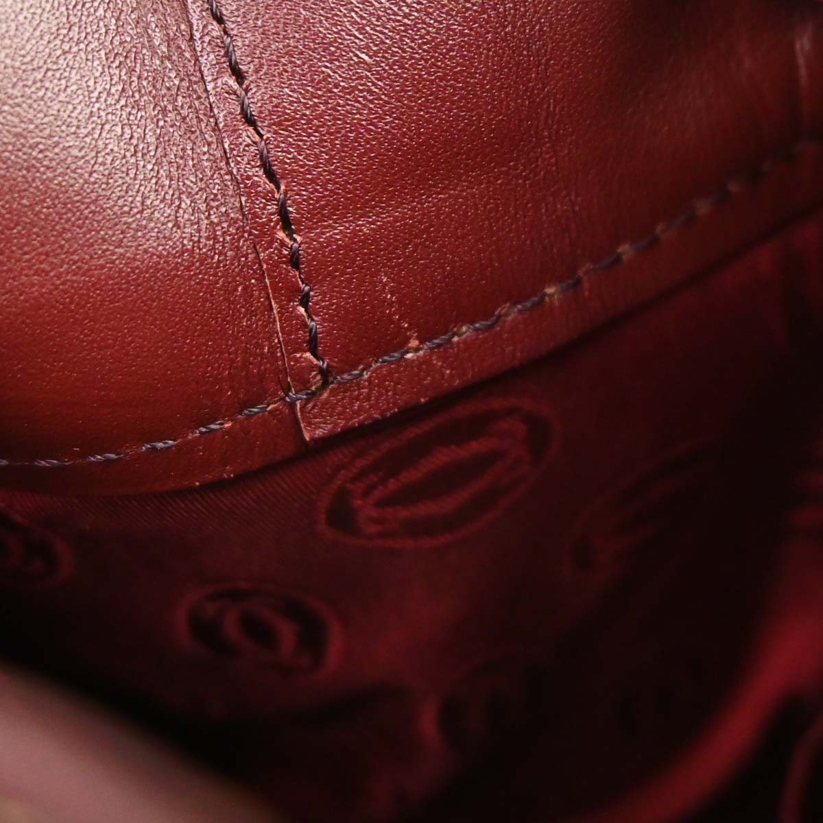 Cartier Bordeaux Leather Must de Cartier Drawstring Shoulder Bag