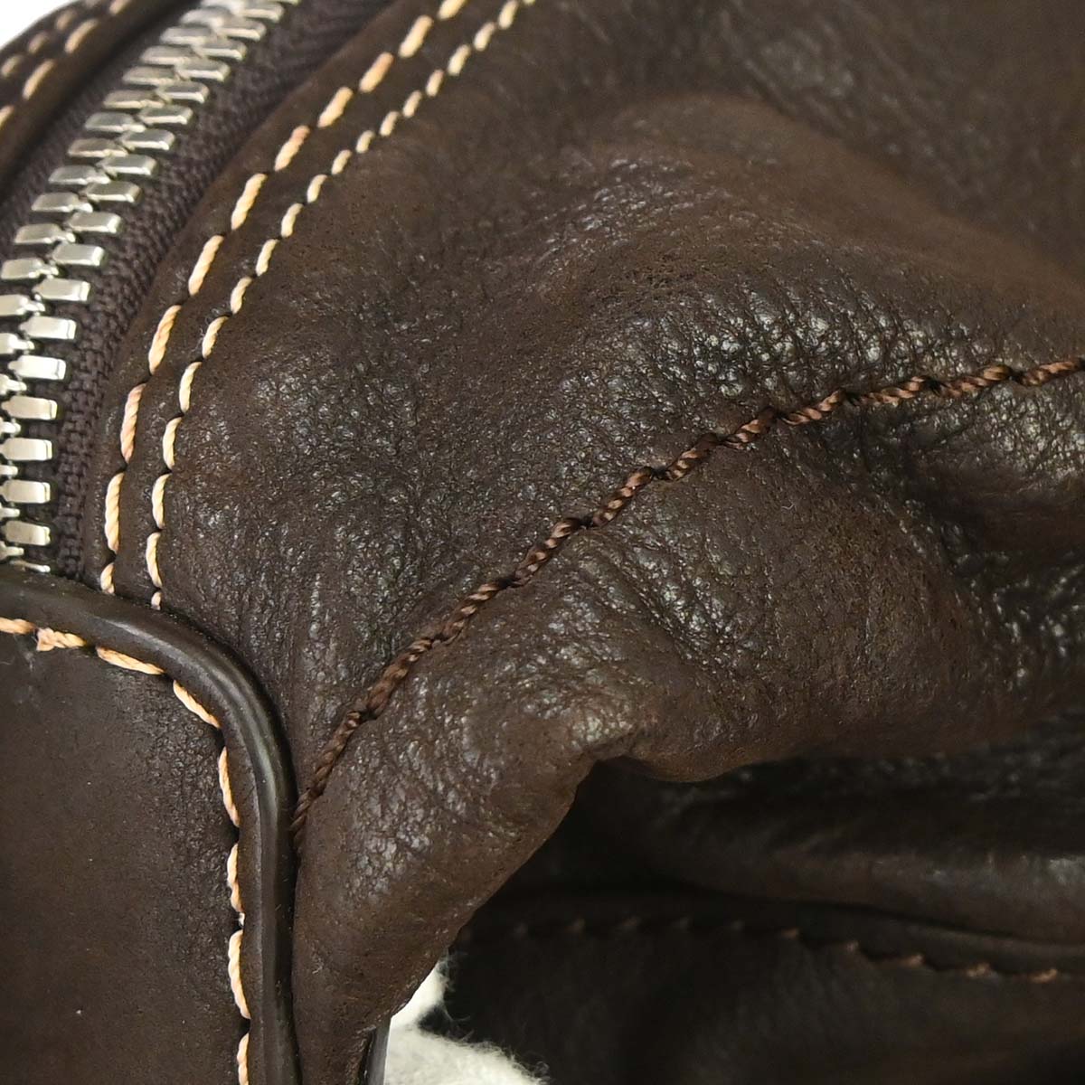 Loewe Brown Leather Anagram Duffle 2way Shoulder Handbag