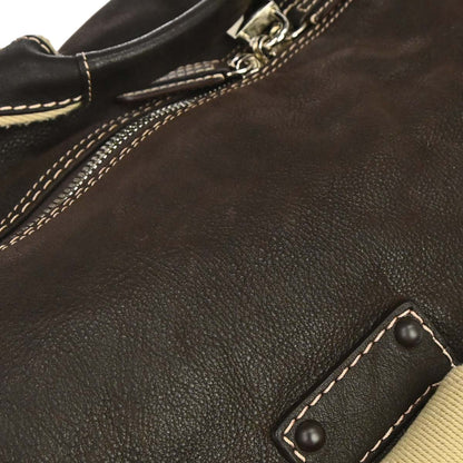 Loewe Brown Leather Anagram Duffle 2way Shoulder Handbag