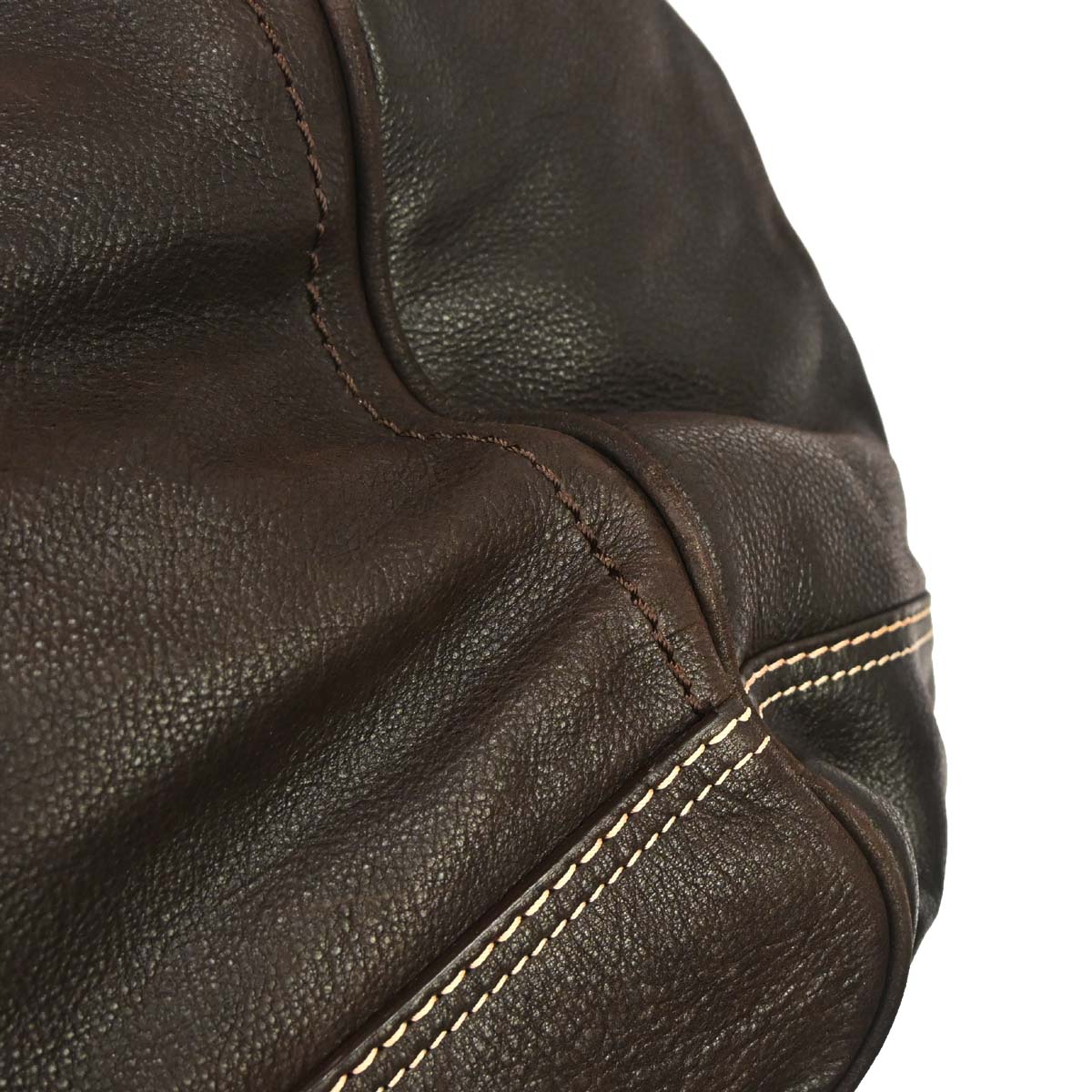 Loewe Brown Leather Anagram Duffle 2way Shoulder Handbag