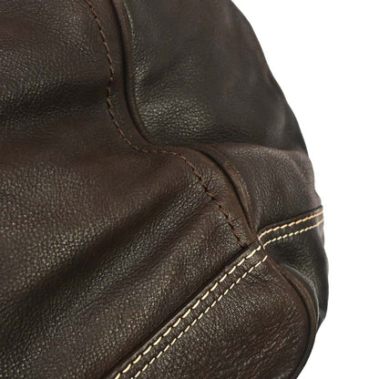 Loewe Brown Leather Anagram Duffle 2way Shoulder Handbag