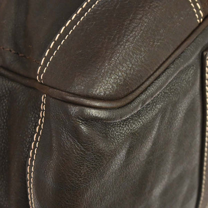 Loewe Brown Leather Anagram Duffle 2way Shoulder Handbag