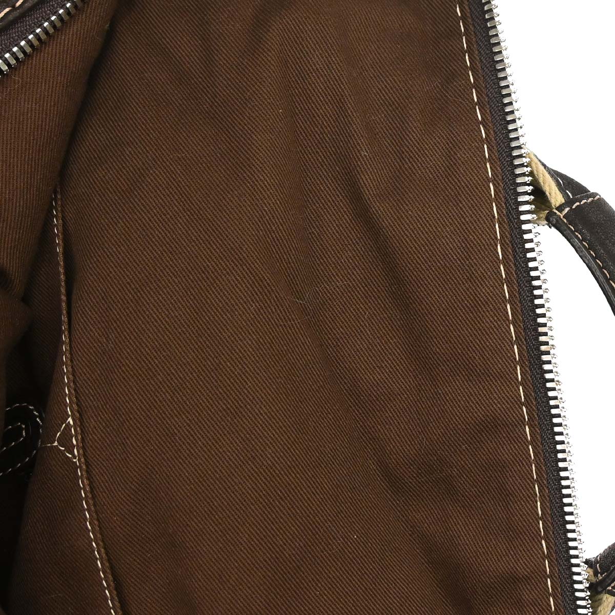 Loewe Brown Leather Anagram Duffle 2way Shoulder Handbag