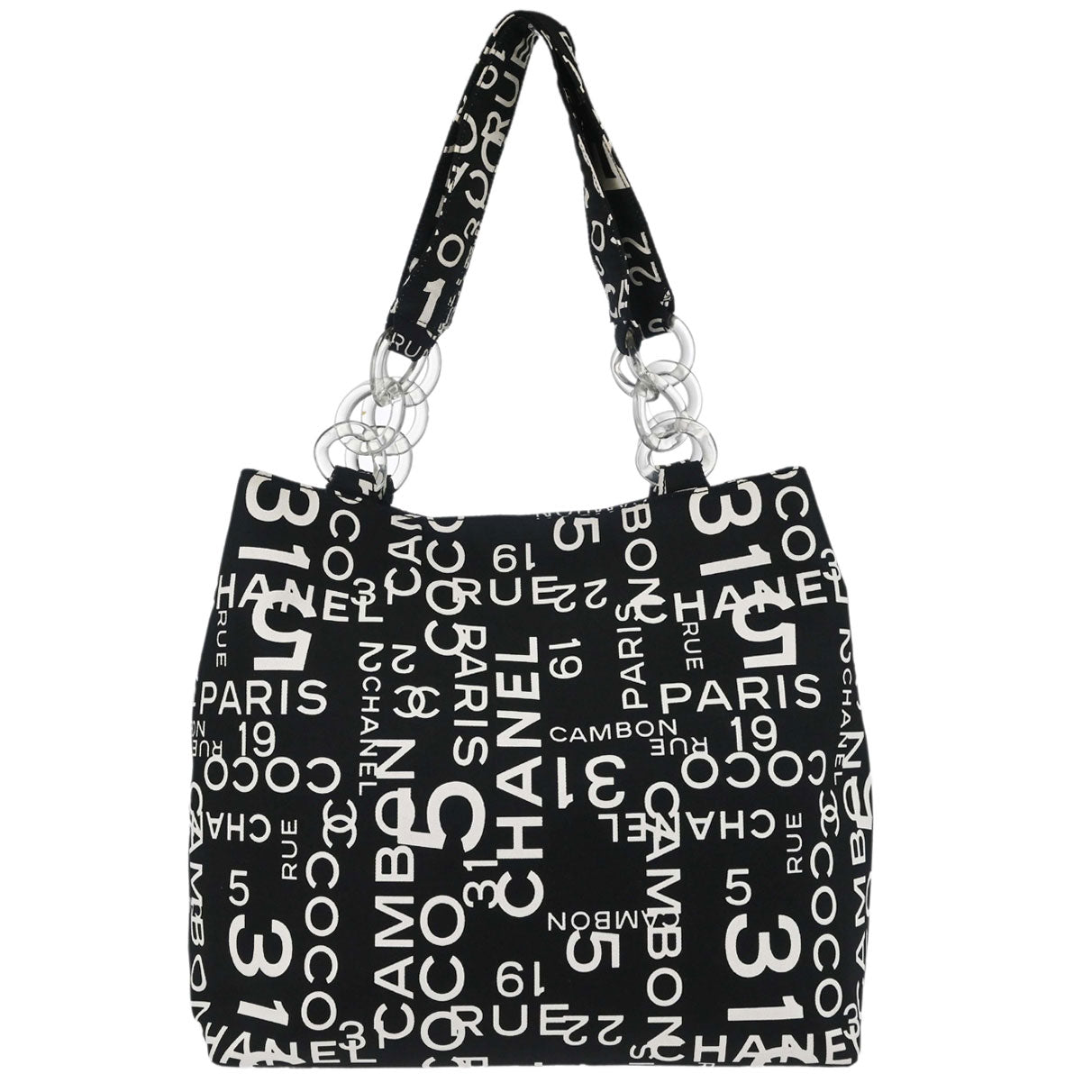 Chanel 2002-2003 Black Canvas By Sea Tote Bag