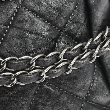 Chanel 2012 Gray Calfskin Pondicherry Flap 2way Shoulder Handbag