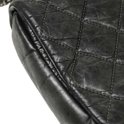 Chanel 2012 Gray Calfskin Pondicherry Flap 2way Shoulder Handbag