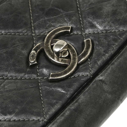 Chanel 2012 Gray Calfskin Pondicherry Flap 2way Shoulder Handbag