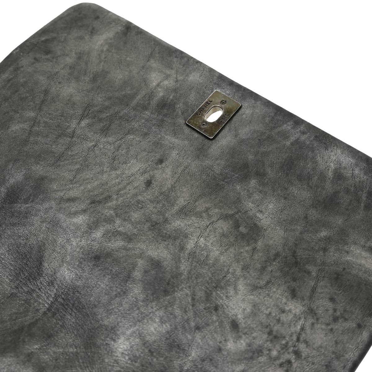 Chanel 2012 Gray Calfskin Pondicherry Flap 2way Shoulder Handbag