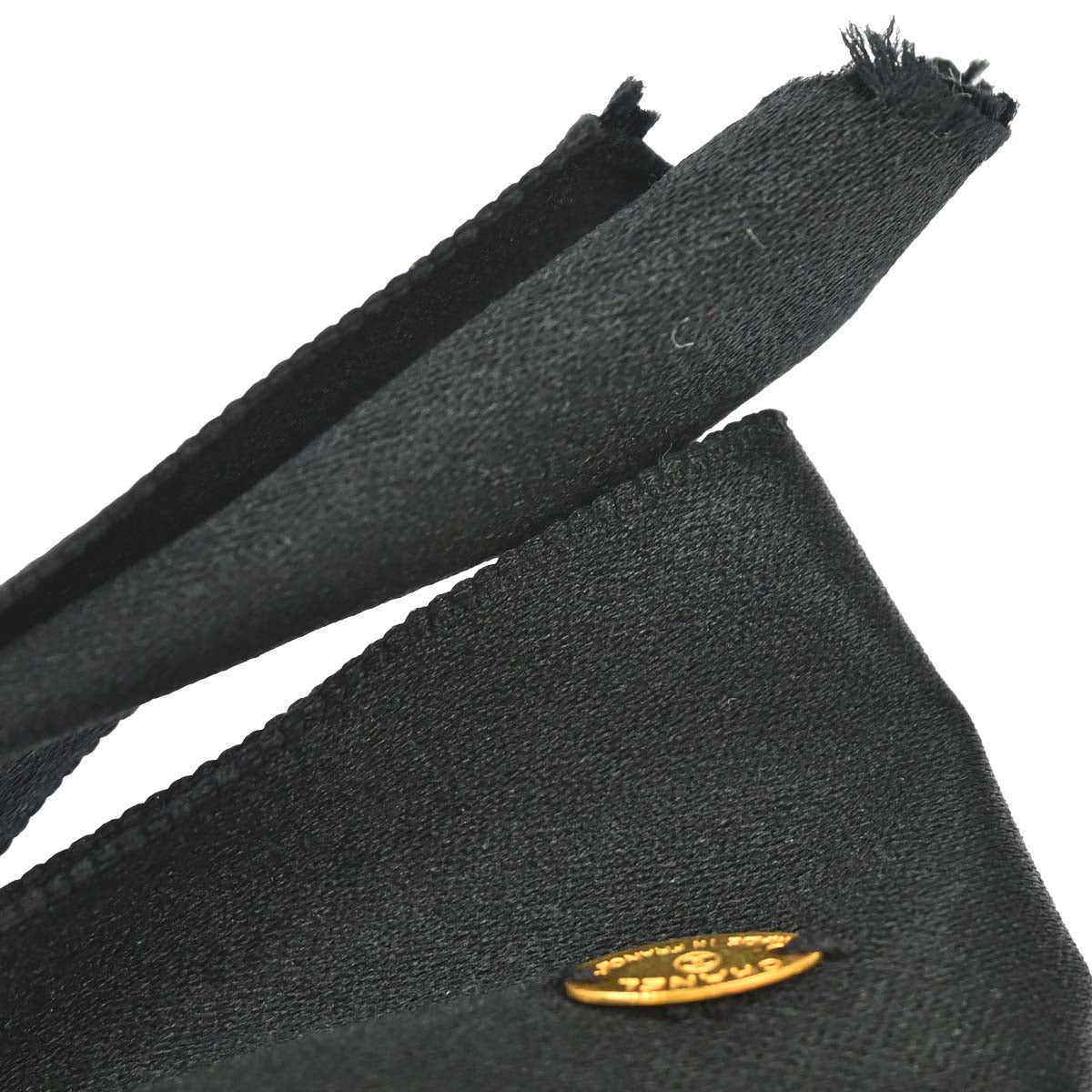 Chanel CC Bow Hair Barrette Black Satin Hair Accessories