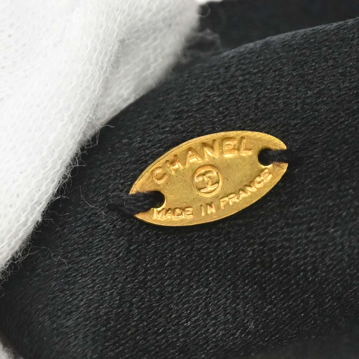 Chanel CC Bow Hair Barrette Black Satin Hair Accessories