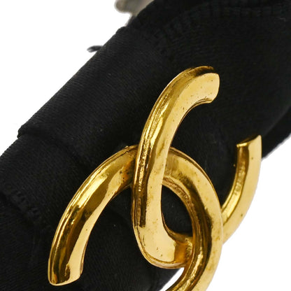 Chanel CC Bow Hair Barrette Black Satin Hair Accessories