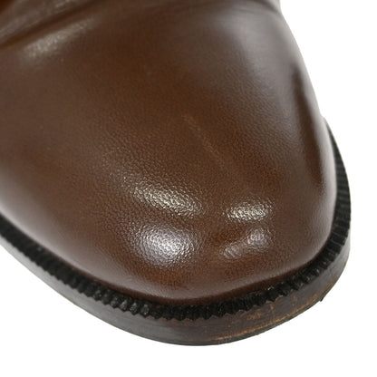 Chanel * CC Turnlock Brown Leather Loafers Shoes #37