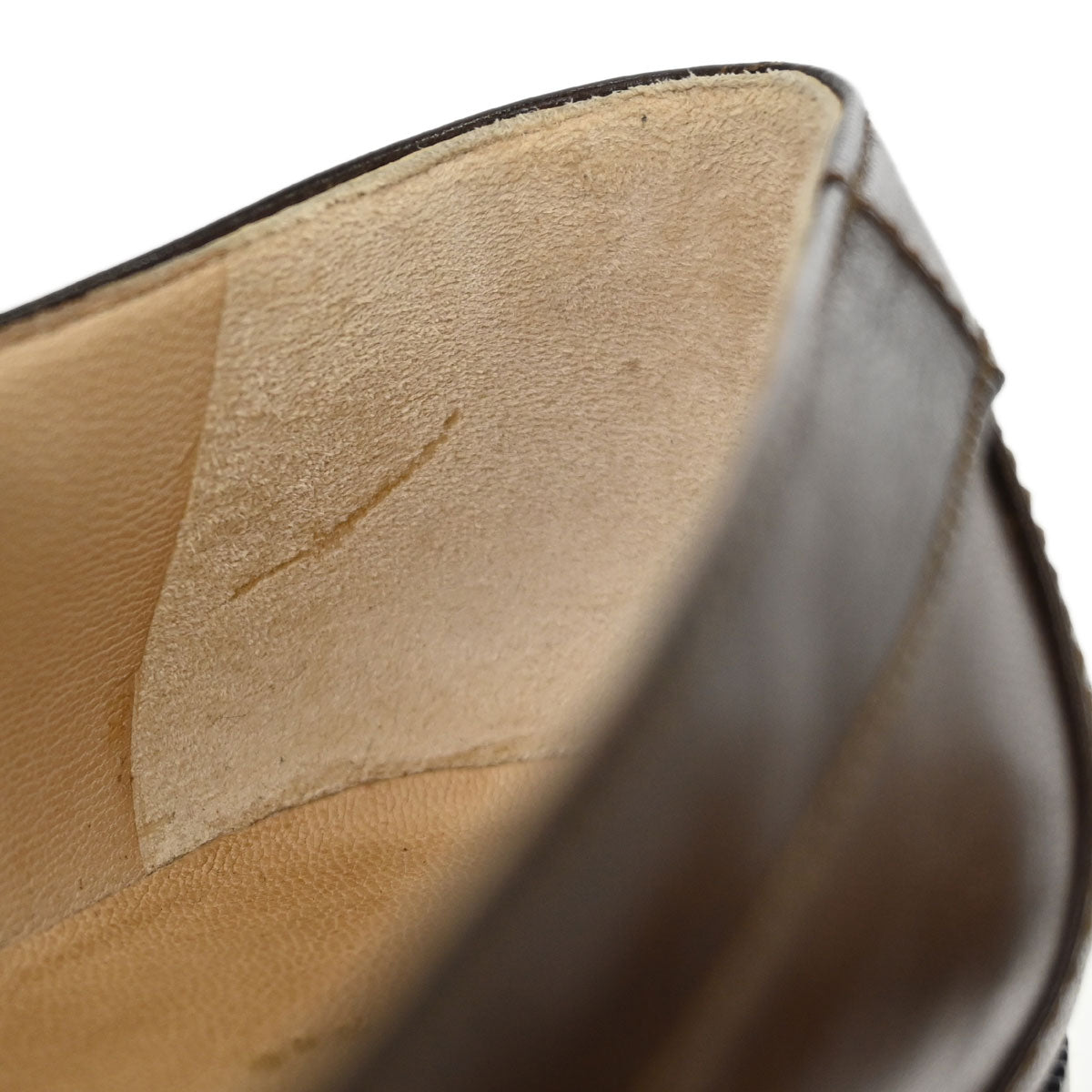 Chanel * CC Turnlock Brown Leather Loafers Shoes #37
