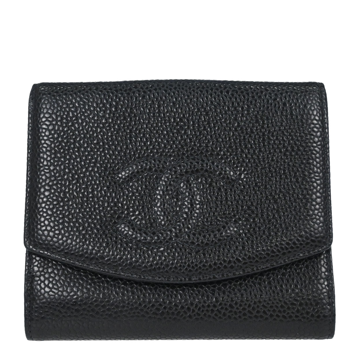 Chanel 2003-2004 Black Caviar Skin Bifold Wallet