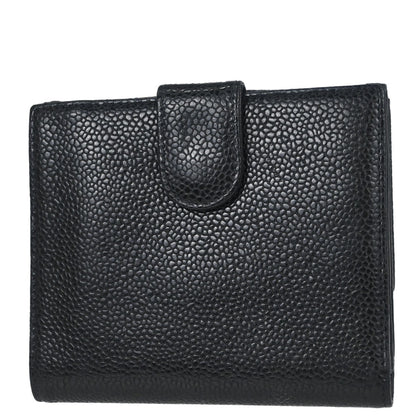 Chanel 2003-2004 Black Caviar Skin Bifold Wallet