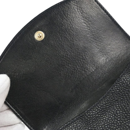 Chanel 2003-2004 Black Caviar Skin Bifold Wallet