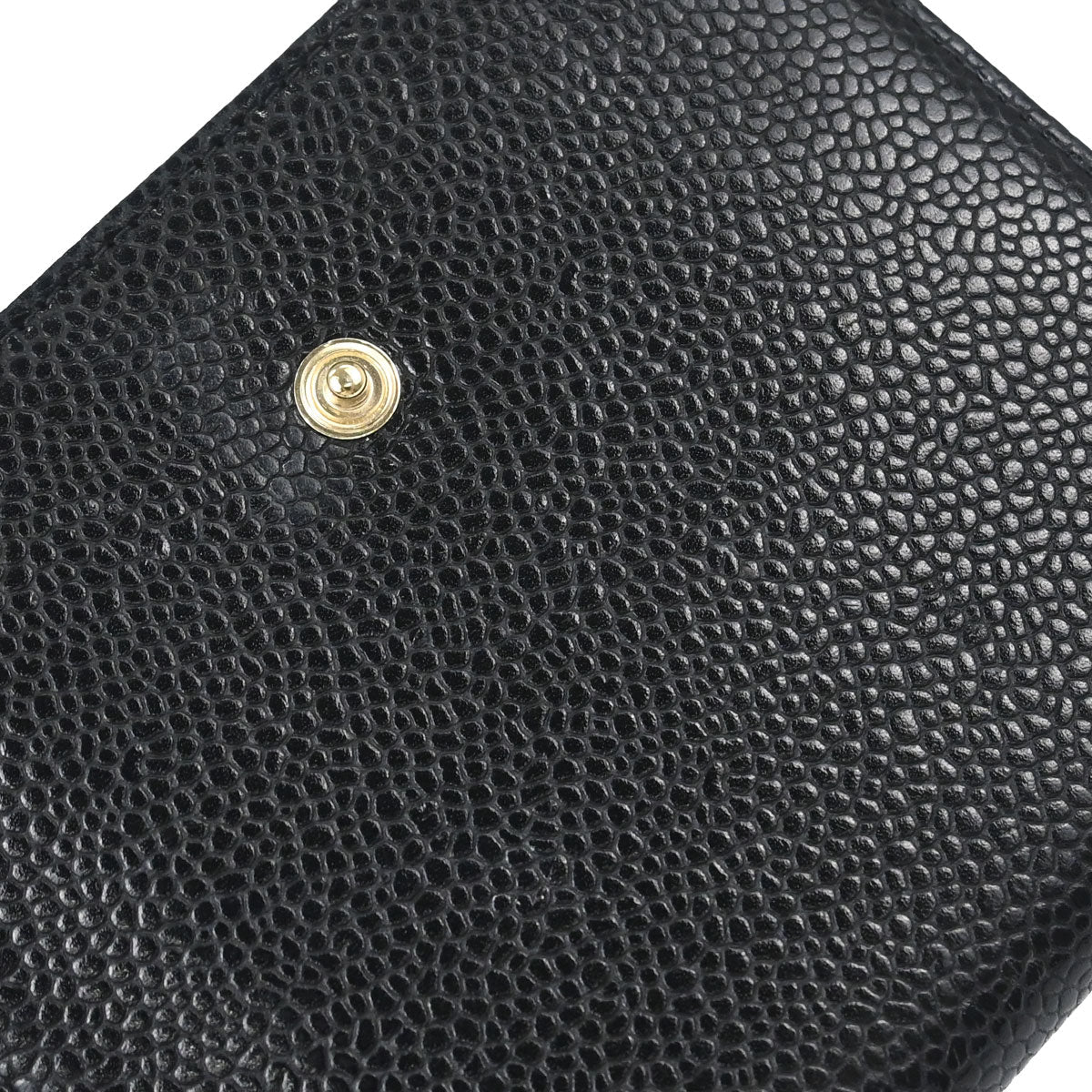 Chanel 2003-2004 Black Caviar Skin Bifold Wallet