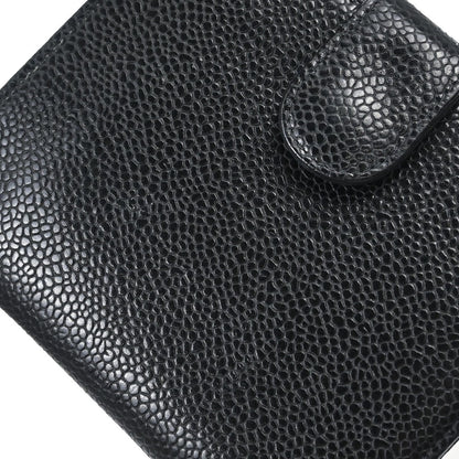 Chanel 2003-2004 Black Caviar Skin Bifold Wallet